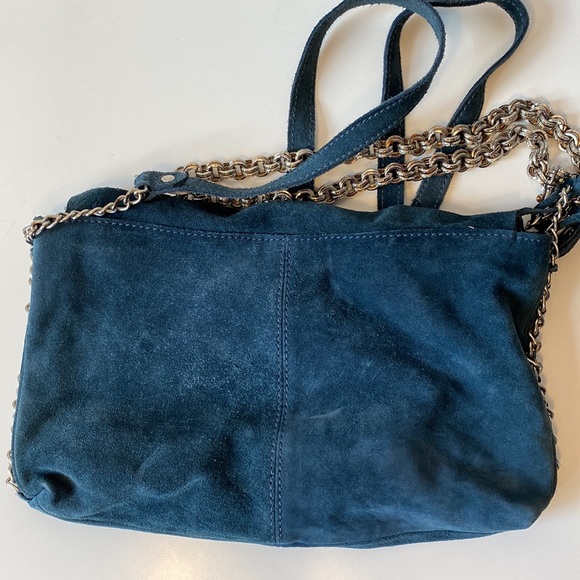 Dark blue suede Zara crossbody bag - Picture 3 of 9